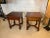 Set of 2 Solid Wood Bobbin Spindle Spool Side Tables For Sale - Image 10 of 11