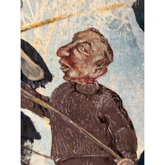 Dora Grabosch, Tightrope Walkers – Circus, 1982, Mixed Media on Canvas For Sale - Image 9 of 13
