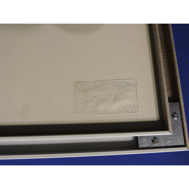 Metal Vintage 1980's Jingdezhen Signed Chinese Hand Embroidered Silk Framed Art - Set of 2 For Sale - Image 7 of 12