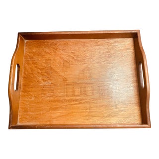 Rare Hand Carved, 1950’s Nordic Teak Wood Antique Serving Tray For Sale