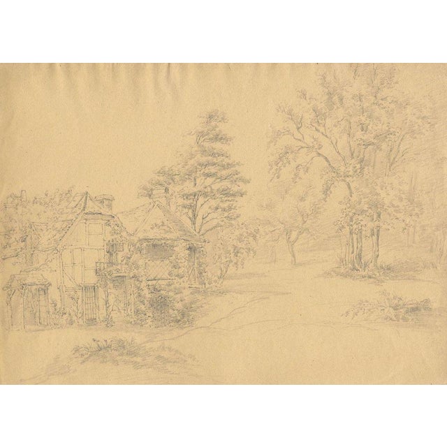 Monro, Timber-Framed Cottage, Possibly Near Bushey, Early 19th Century, Graphite Drawing For Sale - Image 3 of 3