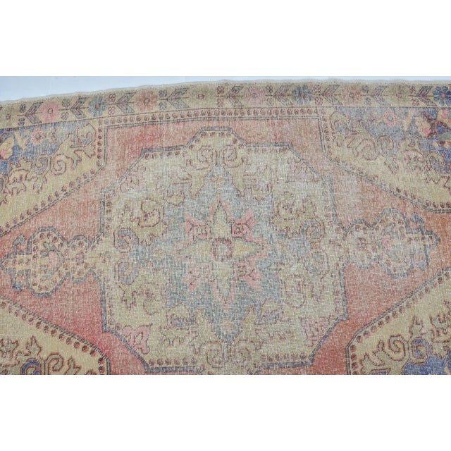 Handmade wool carpet in Turkish Anatolia , Vintage Oushak Rug,Turkish Vintage Anatolian Rug, Handmade wool Rug . One Of...