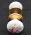 Metal Vintage Colorful Floral Porcelain & Brass Passage Door Knob Set For Sale - Image 7 of 8