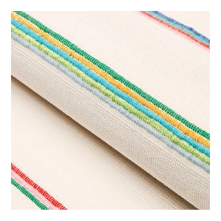 Schumacher Cambaya Hand Woven Stripe Fabric in Multi For Sale