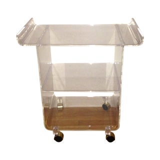 1970's Lucite Bar Cart For Sale