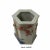 This is a distressed white porcelain hexagon container vase with a blossom flower graphic on the surface. Not for serving....