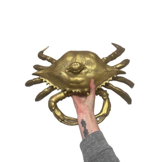 At 18" long and over 6lbs, this massive Brass Crab is the mother of all tabletop crustacean art pieces. Larger than other...