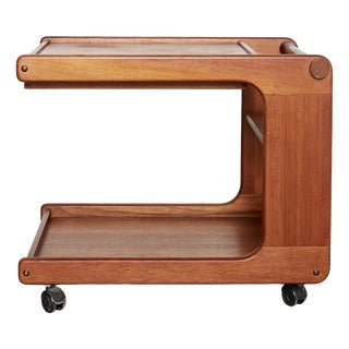 Mid-Cenntury C-Shaped Bar Trolley in Teak by K.T. Møbler, 1960s For Sale