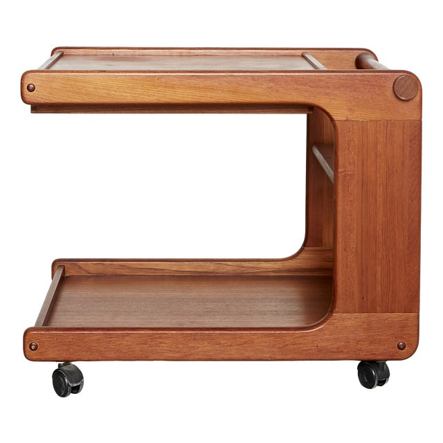 Mid-Cenntury C-Shaped Bar Trolley in Teak by K.T. Møbler, 1960s For Sale