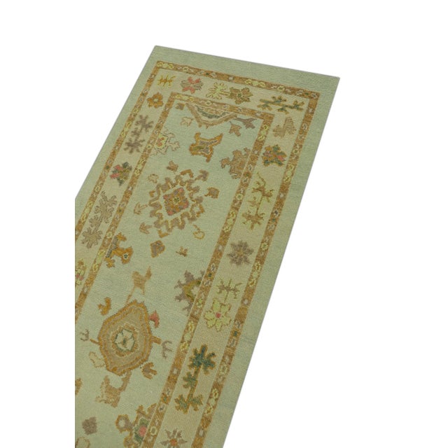 Multicolor Handwoven Turkish Oushak Rug 2'10" X 6'11" For Sale - Image 4 of 5
