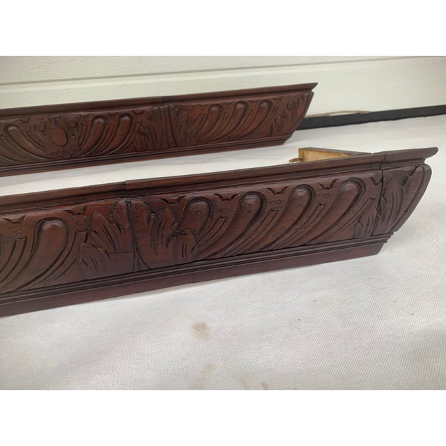 Antique Neo-Renaissance Wooden Curtain Rod Covers, 1890s, Set of 2 For Sale - Image 4 of 17