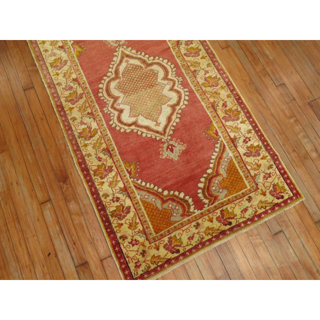 Mid 20th Century Vintage Turkish Oushak Runner - 3'3" x 6'6" For Sale - Image 4 of 7