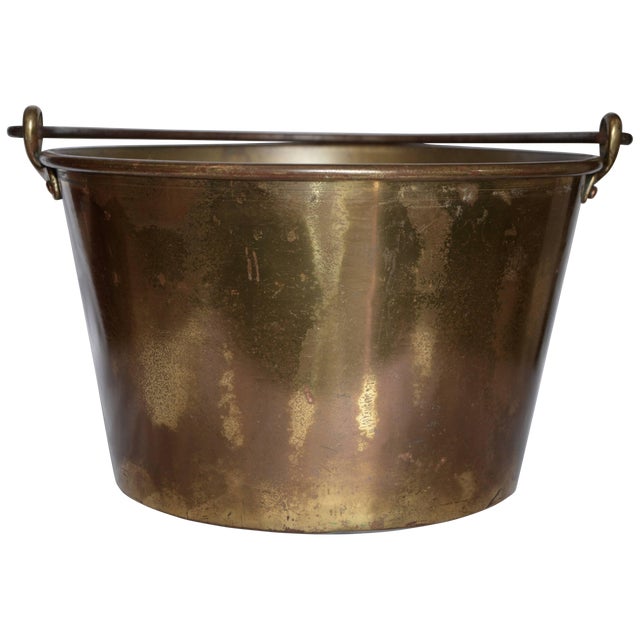 Midcentury Brass Bucket With Handle From France For Sale