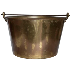Midcentury Brass Bucket With Handle From France
