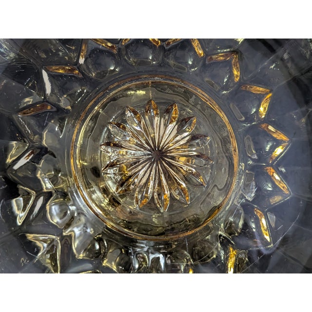 Anchor Hocking Large Anchor Hocking Fairfield Amber Glass Compote Bowl 8.75" Diameter 1970's For Sale - Image 4 of 6