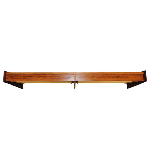 Brown Vintage Wooden Floating Wall Console, 1960s For Sale - Image 8 of 8