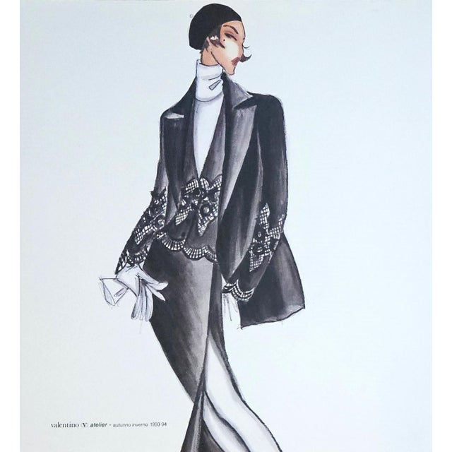 This is a fabulous set of 2 fashion prints by iconic designer Valentino Garavani that feature designs from the spring...