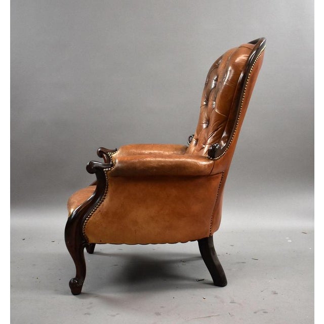 Victorian Leather Armchair, 1880s For Sale - Image 10 of 12