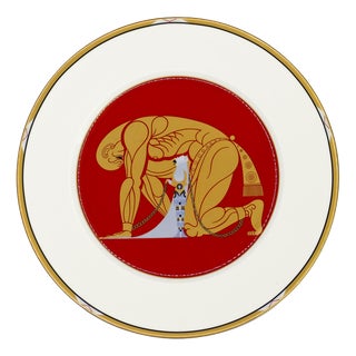 Samson and Delilah Decorative Plate in Porcelain by Erté, Japan, 1987 For Sale