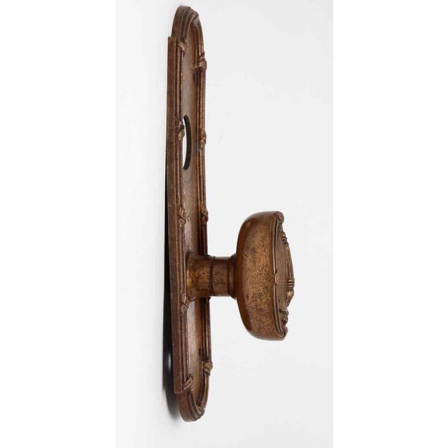 Traditional Mid 20th Century Empire Style Oval Torch Knob & Plate Set For Sale - Image 3 of 5