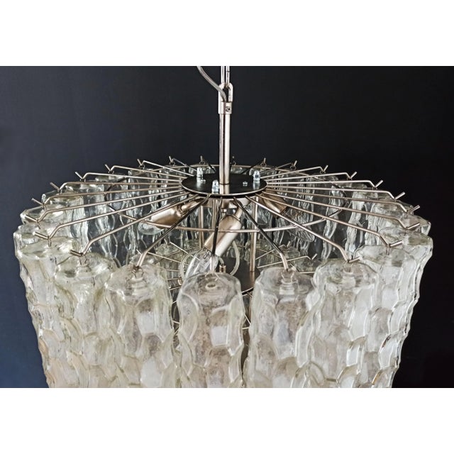 Large 3-Tier Murano Glass Tubular Chandelier, 1980s For Sale - Image 12 of 18
