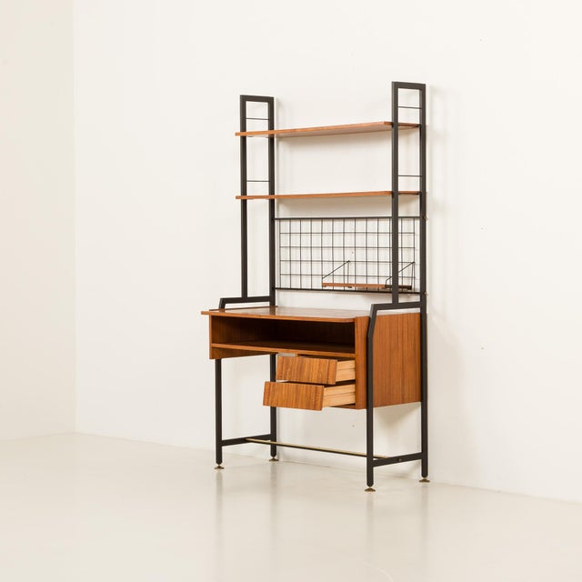 1970s Mid-Century Italian Bookcase with a Desk, 1970s For Sale - Image 5 of 14