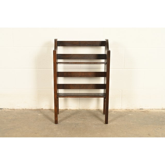 Mission Limbert Style Antique Mission Oak Arts & Crafts Book Trough or Magazine Stand, Circa 1920 For Sale - Image 3 of 12