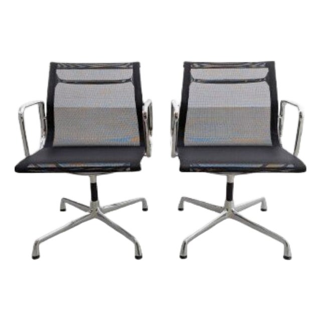 EA108 Office Chairs in Mesh by Charles & Ray Eames for Vitra, Set of 2 For Sale