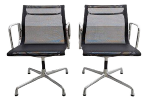 EA108 Office Chairs in Mesh by Charles & Ray Eames for Vitra, Set of 2