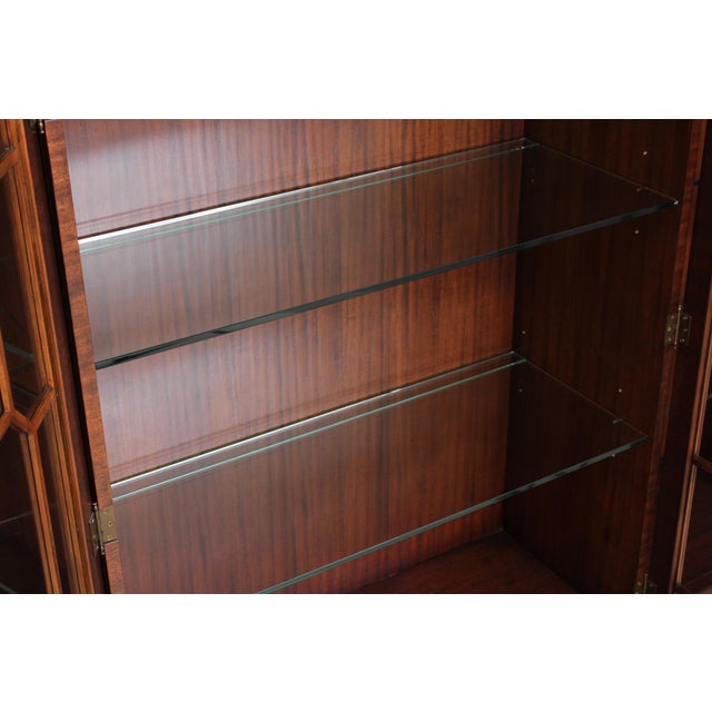 Brown Maitland Smith Mahogany Georgian Style Breakfront For Sale - Image 8 of 18