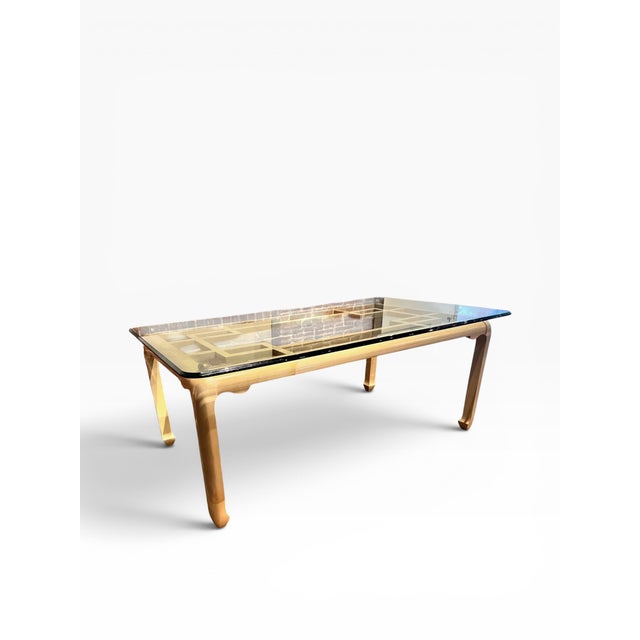 Chinoiserie Raymond Sobota 1990s Faux Goatskin Dining Table For Sale - Image 3 of 11