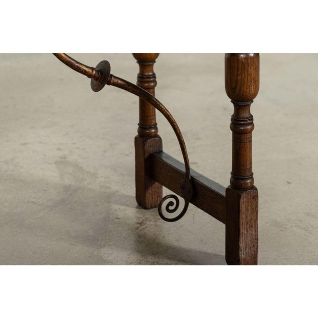 Spanish Oak Card Hall Table, 1900 For Sale - Image 10 of 18