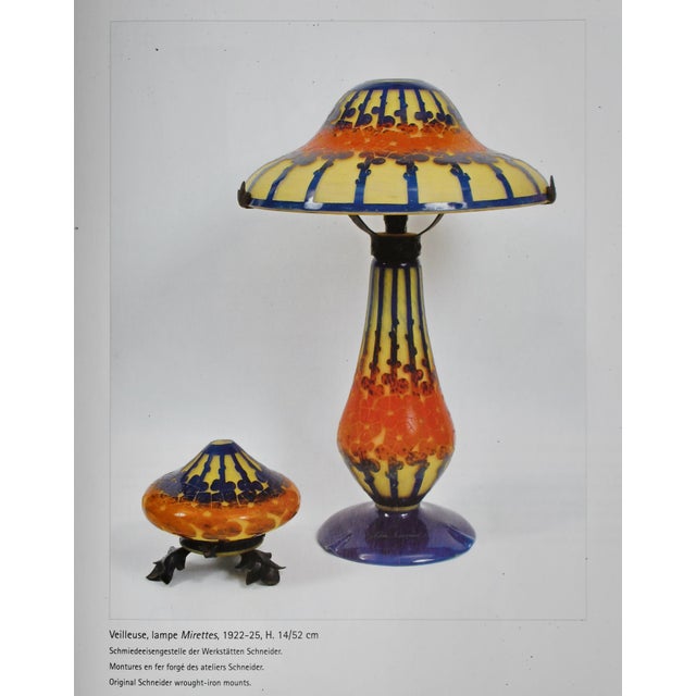 French Art Deco Pendant Light by Le Verre Francais Schneider - 1925 Cameo Chandelier France For Sale - Image 13 of 13