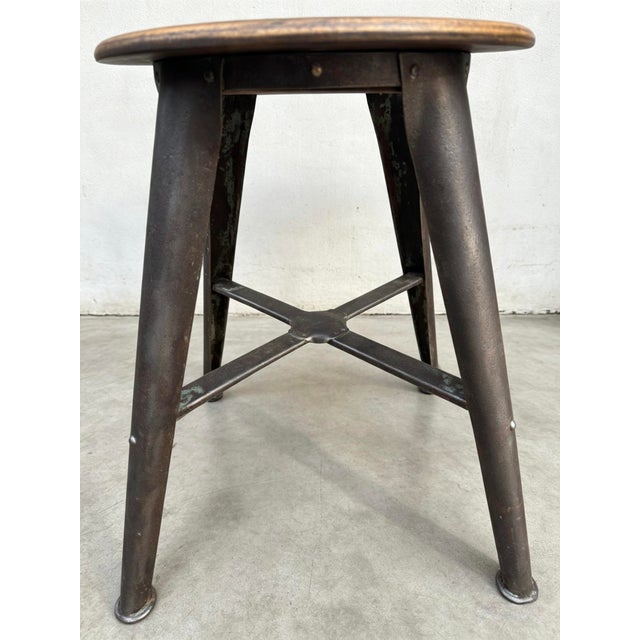 Industrial Industrial 4-Leg Work Stool from Ama, 1930s For Sale - Image 3 of 8