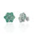 Contemporary 925 Silver 6.21 Ct Emerald and Diamond Floral Cluster Stud Earrings, a Pair For Sale - Image 3 of 12