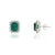 VR Jewels 4.39ct Zambian Emerald Solitaire Stud Earrings With Diamonds in 14k Solid Gold- A Pair For Sale - Image 4 of 16