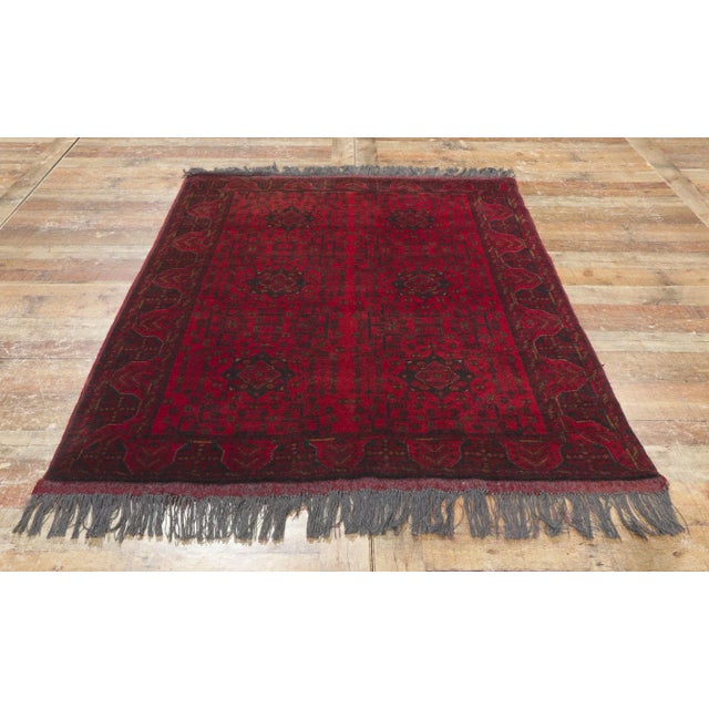 Textile Mid 20th Century Vintage Persian Turkoman Rug, 04'02 X 06'07 For Sale - Image 7 of 9