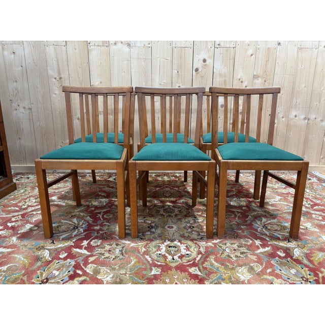 Vintage Chairs in Light Beech, 1950s, Set of 6 For Sale - Image 10 of 10