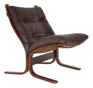 Vintage Siesta Chair in Dark Brown Leather by Ingmar Relling for Westnofa, 1960s