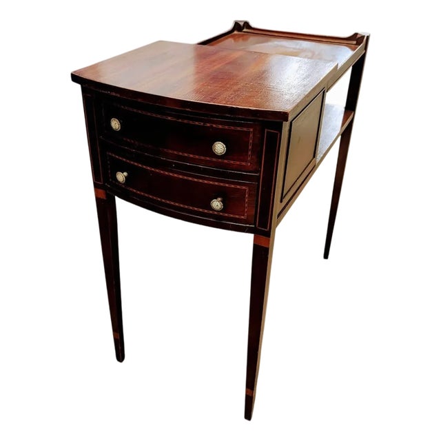 Vintage Mahogany Federal Style Side Two-Tiered Table For Sale