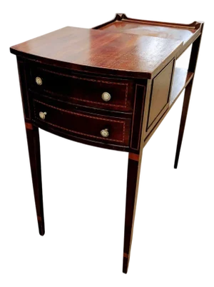 Vintage Mahogany Federal Style Side Two-Tiered Table