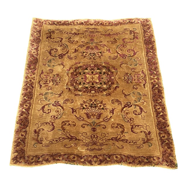 Vintage Hand Knotted Persian Wool Rug For Sale