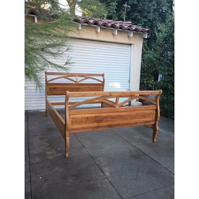 1970s Vintage Queen Pine Bed Frame For Sale - Image 11 of 12