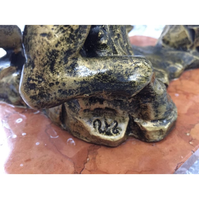 Vintage Horse Animal Sculpture on Oxolyte Marble Base , 1970s For Sale - Image 10 of 14