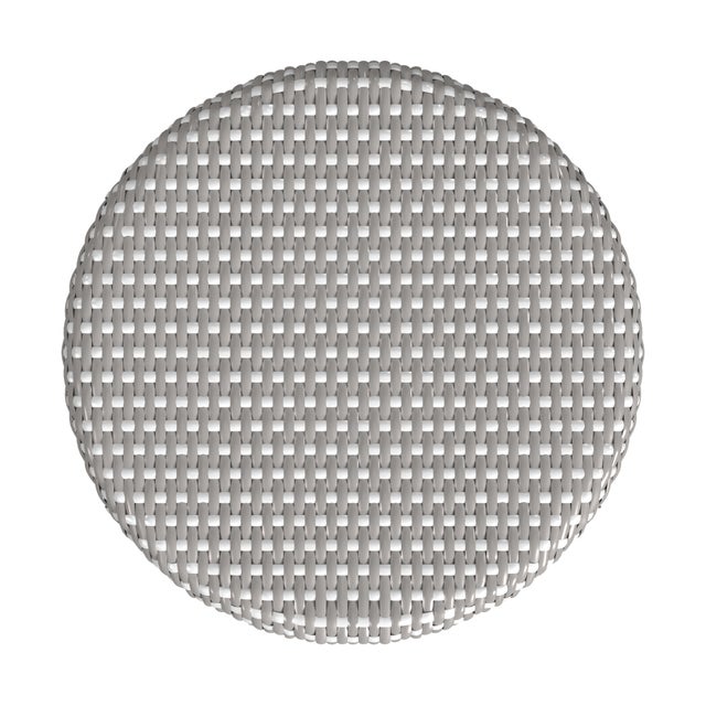 Tobias 18 in. Seat Height Round Rattan Dining Stool, Gray/White Dot / Natural Rattan Frame For Sale In Chicago - Image 6 of 7