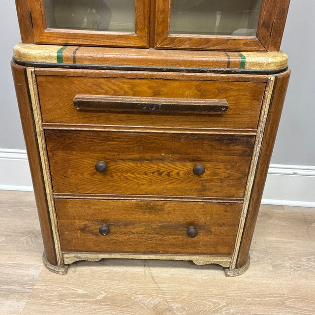 Art Deco 1930s Bennett Art Deco Kitchen Cabinet Needs Restoration For Sale - Image 3 of 11