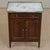 Antique French Louis XVI Mahogany Cabinet With Carrara Marble Top and Brass Gallery For Sale - Image 15 of 18