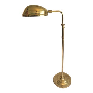 Mid-Century Modern Brass Shell Adjustable Floor Lamp For Sale