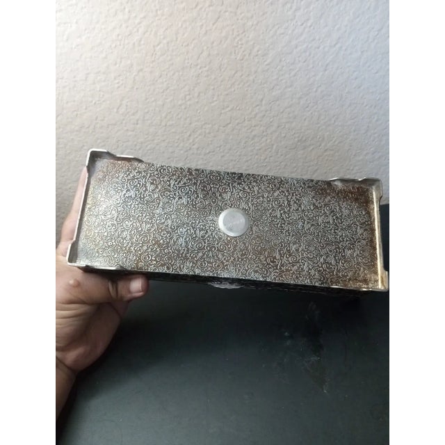 1960s 1960s Godinger Silverplate Floral Scrollwork Dresser Jewelry Box For Sale - Image 5 of 7