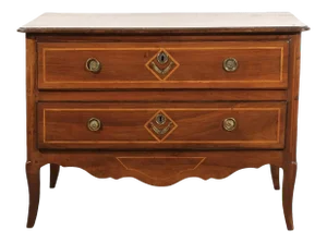 French Directoire Two-Drawer Walnut Commode